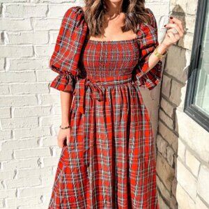 "Everyday Cheer" Holiday Tartan Plaid Dress XL - Red Dress Boutique